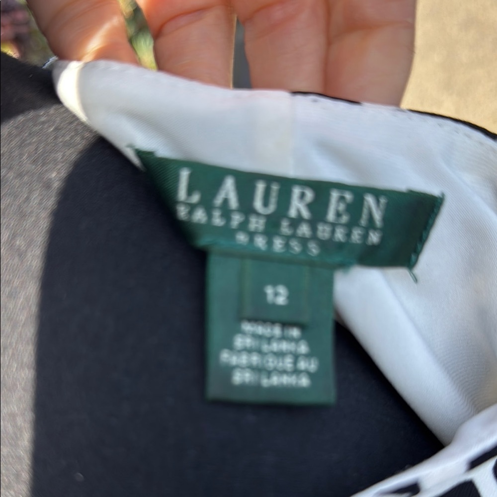 Lauren Ralph Lauren Black and White Sheath Midi Dress - Picture 2 of 3